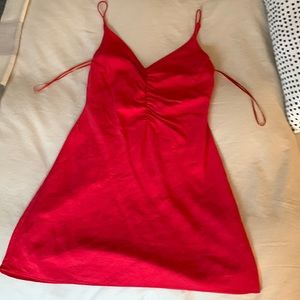 ❤️ZARA Red Slip Ruched Dress